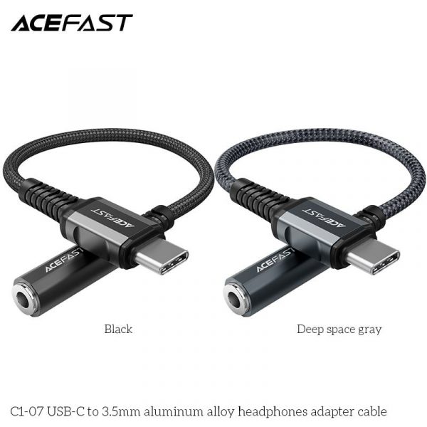 Cáp chuyển âm thanh ACEFAST USB-C to 3.5mm (0.18m) - C1-07