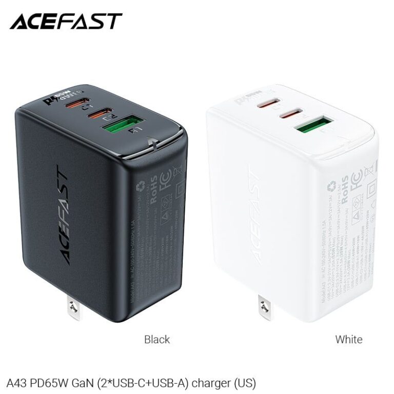 Củ sạc ACEFAST PD65W GaN (2*USB-C+USB-A) (US) - A43