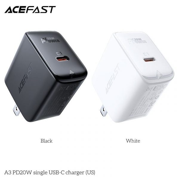 Củ sạc ACEFAST PD3.0 20W 1 cổng USB-C (US) - A3