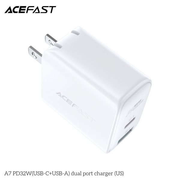 Củ sạc ACEFAST PD3.0 32W 2 cổng USB-C+USB-A (US) - A7