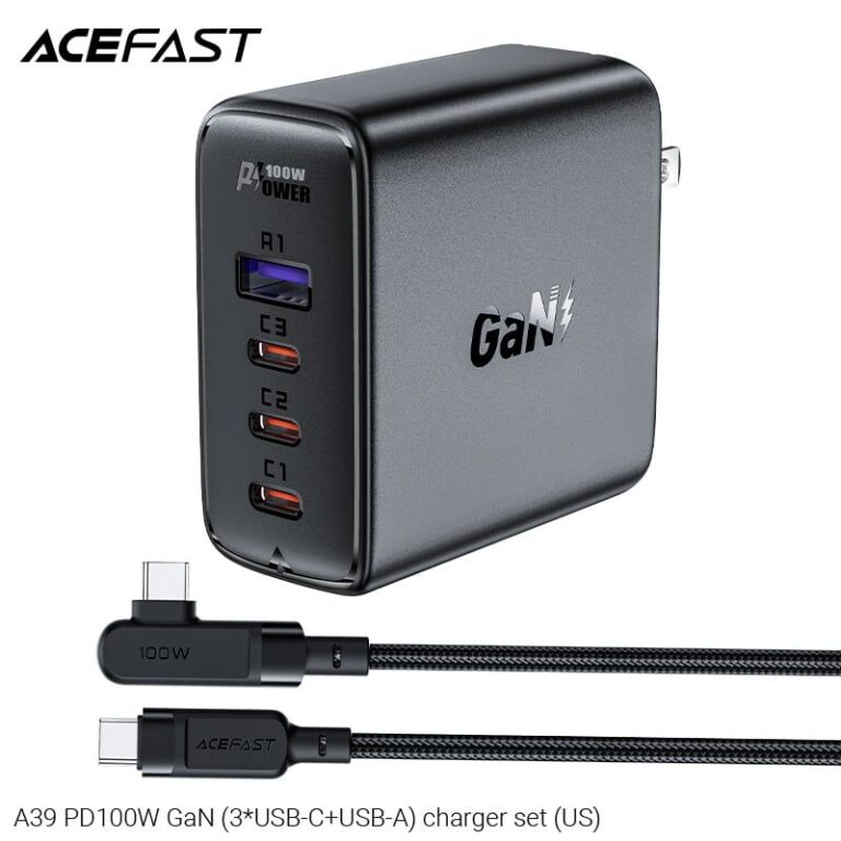 Bộ sạc ACEFAST PD100W GaN (3*USB-C+USB-A) (US) - A39