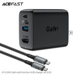 Bộ sạc ACEFAST GaN 65W cổng USB-C + USB-A + HUB (US) - A19