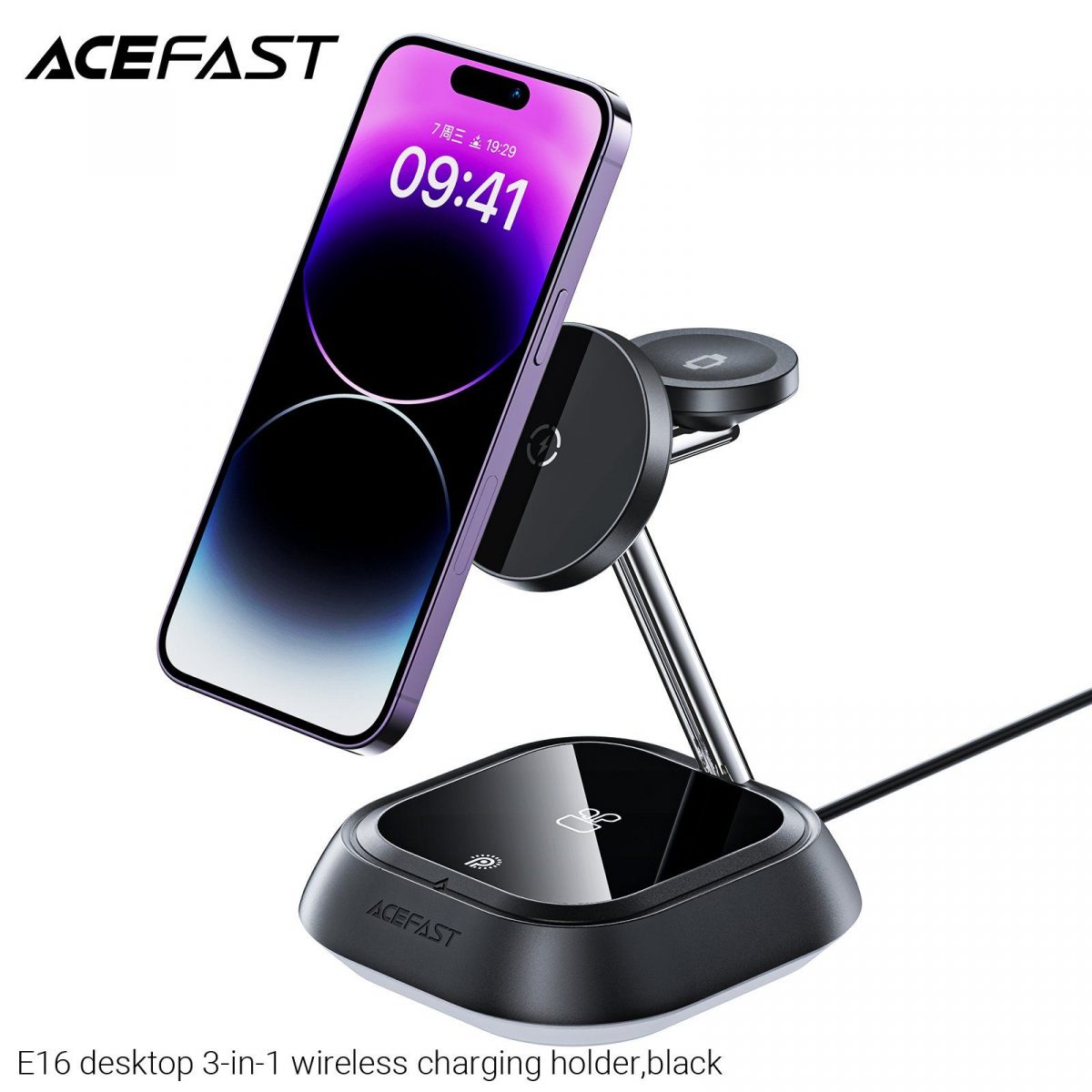 E16 Desktop 3-in-1 Wireless Charging Holder